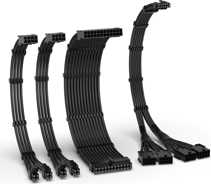 EZDIY-FAB 12VHPWR Cable Kit, 1x 24-Pin, 2x 4/8-Pin ATX, 1x 12VHPWR/4x 8-Pin PCIe, 16AWG, schwarz