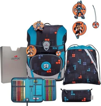 DerDieDas ErgoFlex Tiny Ninja Fighter Schultaschen-Set, 5-tlg.