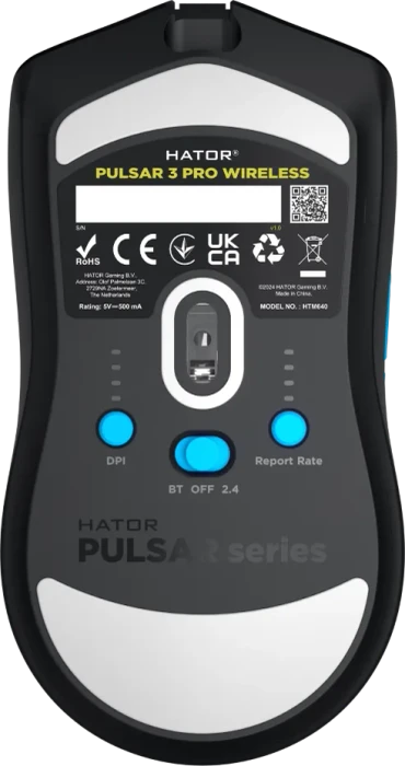 Hator Pulsar 3 Pro Wireless Gaming Mouse schwarz, USB/Bluetooth