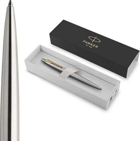 Parker Jotter Kugelschreiber stainless steel/gold trim, Geschenkbox