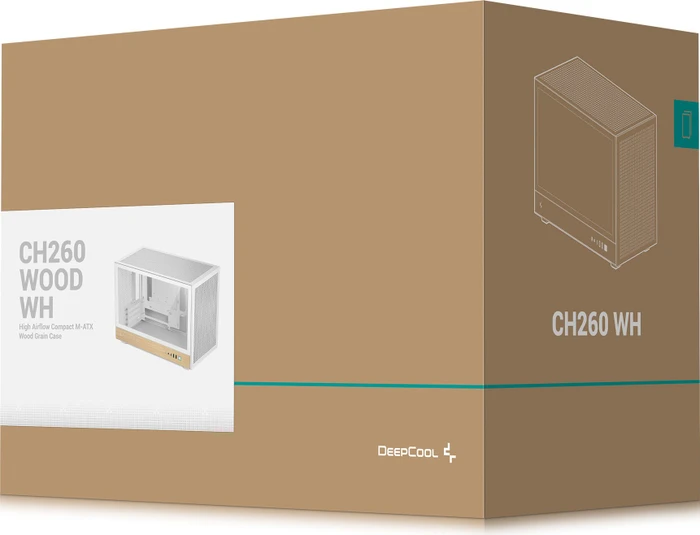 DeepCool CH260 WH Wood, weiß, Glasfenster