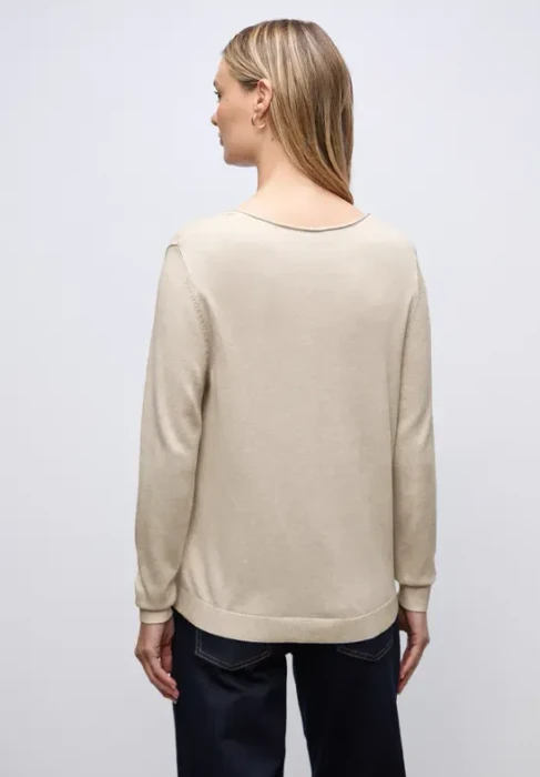 Street One V-Neck Pullover tusk cream mel. (Damen)