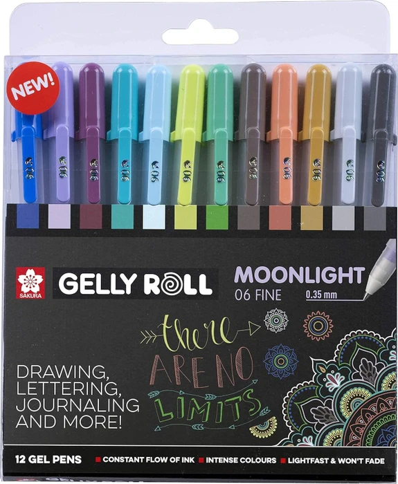 Sakura Gelly Roll Moonlight 06 F Cosmos Gelroller (Mine) sortiert, 12er-Set, Etui