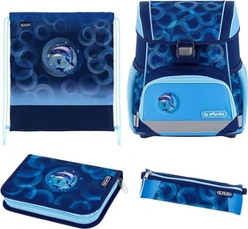Herlitz Loop Plus Plus Dolphin Ride Schultaschen-Set, 4-tlg.