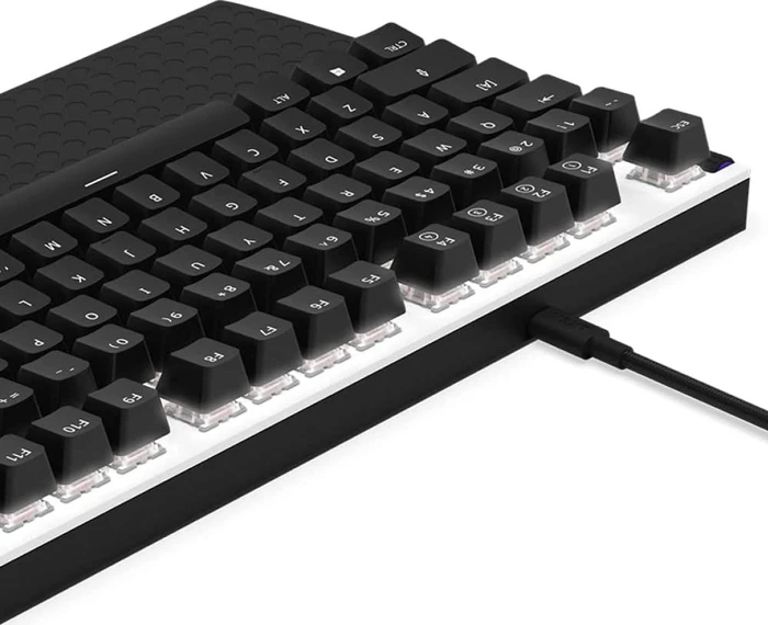 NZXT Function Tenkeyless, matt, LEDs RGB, hot-swap, weiß, Gateron RED, USB, DE
