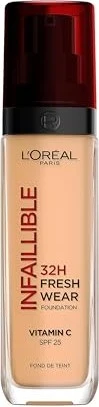 L'Oréal Infaillible 32H Fresh Wear Make-Up Foundation 250 radiant sun LSF25, 30ml