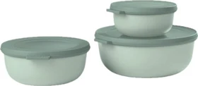 Mepal Multischüssel Cirqula rund flach Aufbewahrungsbehälter-Set nordic sage, 3-tlg.