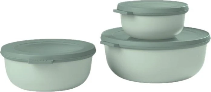 Mepal Multischüssel Cirqula rund flach Aufbewahrungsbehälter-Set nordic sage, 3-tlg.