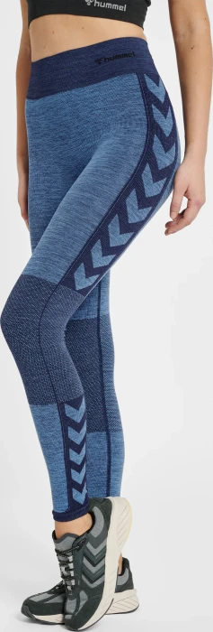 hummel CLEA Seamless Tight Hose lang granada sky/navy peony melange (Damen)