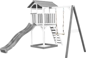 Axi Spielturm Beach Tower mit Schaukel und Rutsche grau/weiß