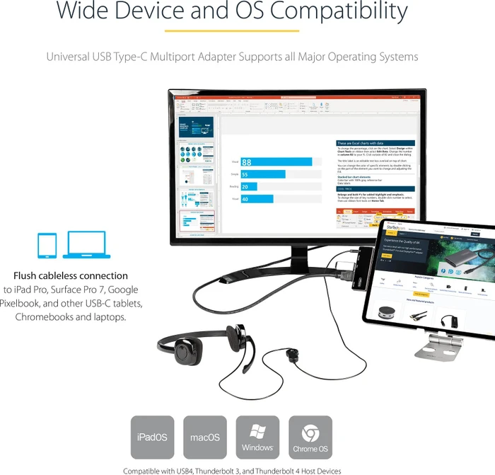 StarTech USB C Multiport-Adapter, USB-C 3.0 [Buchse]