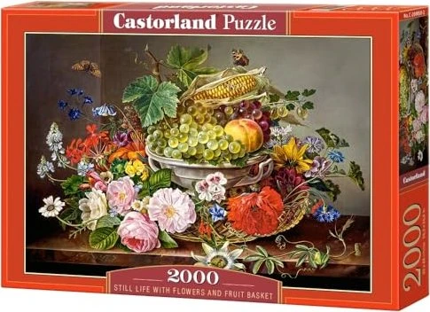Castorland Still Life with Flowers and Fruit Basket