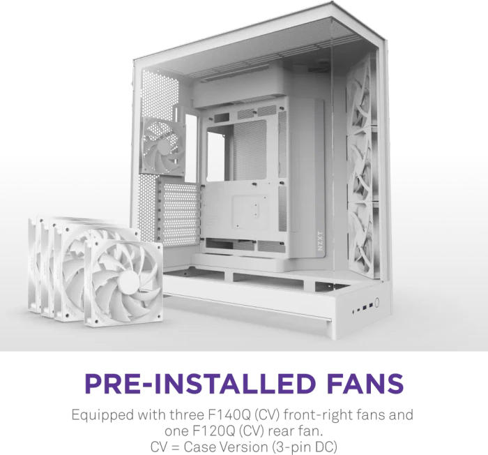 NZXT H9 Flow [2025] White, weiß, Glasfenster