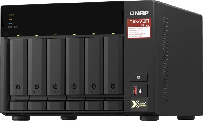 QNAP QuTS hero Turbo Station TS-673A-8G, 8GB RAM, 2x RJ-45 2.5GBase-T, 3x USB-A 3.1