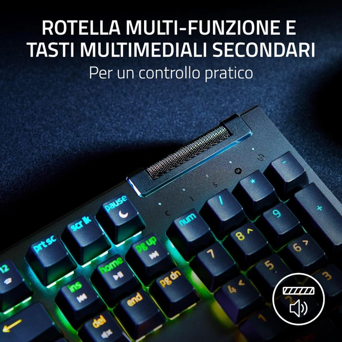 Razer BlackWidow V4 X, Razer GREEN Clicky Gen-3, USB, UK