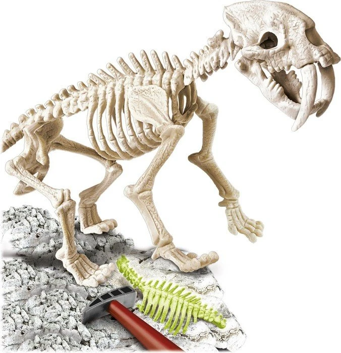 Clementoni Galileo Ausgrabungsset Smilodon fluoreszierend