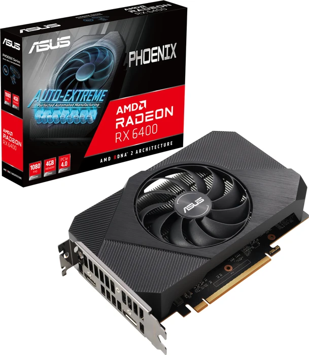 ASUS Phoenix Radeon RX 6400, PH-RX6400-4G, 4GB GDDR6, HDMI, DP