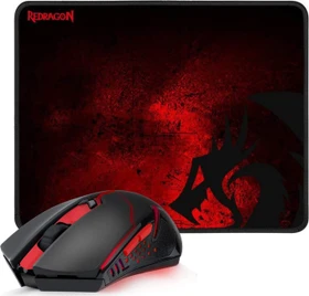 Redragon M601-3 Centrophorus schwarz/rot, inkl. Mousepad, USB (M601-WL-BA)