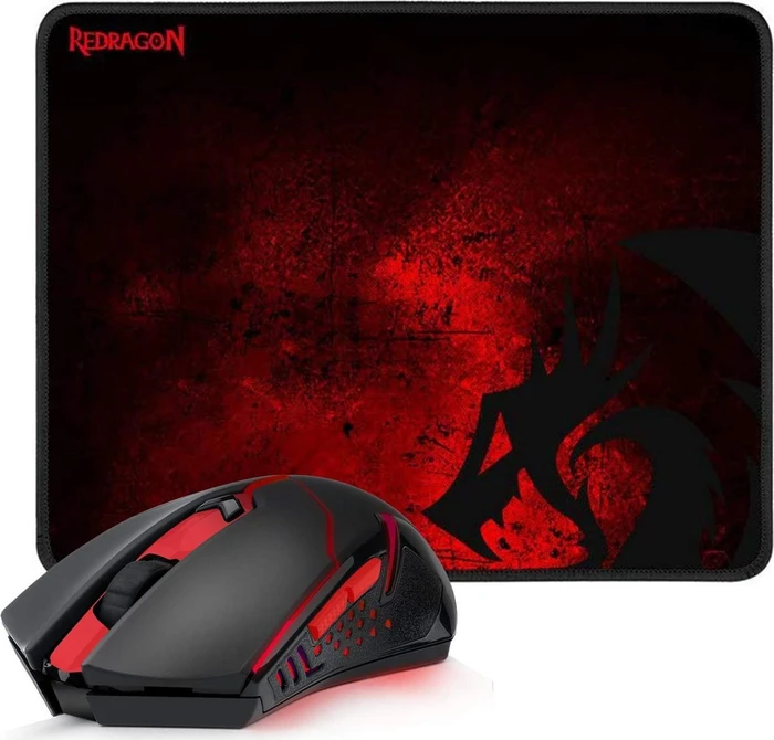 Redragon M601-3 Centrophorus schwarz/rot, inkl. Mousepad, USB