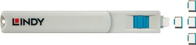 Lindy USB-C/Thunderbolt 3 Schloss mit Schlüssel, blau, 4er-Pack