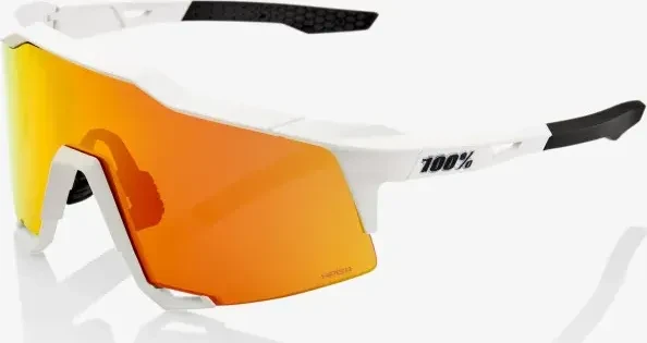 100% Speedcraft soft tact off white/hiper red multilayer mirror lens