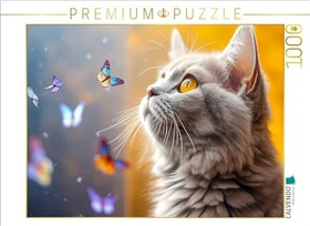 Calvendo Ein Motiv aus dem Kalender Die Katze und der Schmetterling