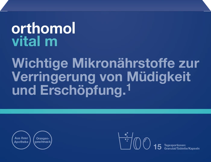Orthomol vital m Granulat + Kapseln Orange, 15 Stück