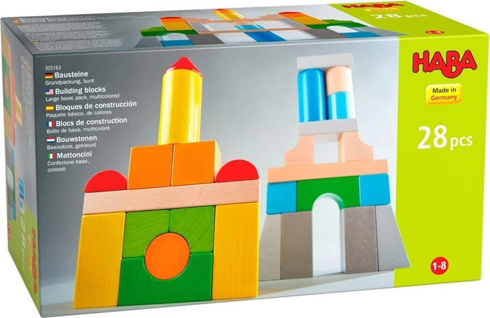 HABA Bausteine Grundpackung - Grundpackung bunt, 28-tlg.