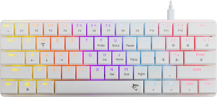 White Shark NAGAMAKI, weiß, LEDs RGB, low-profile RED Switches, USB, US