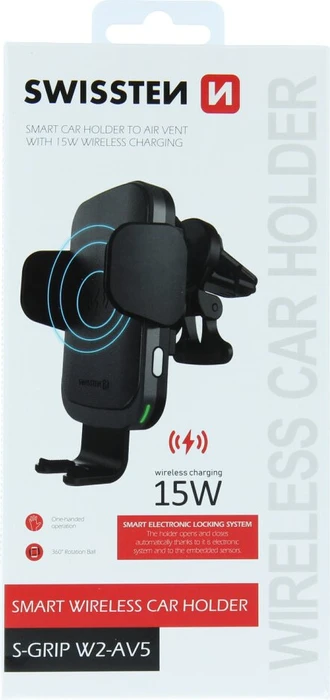 Swissten W2-AV5 Halter mit kabelloser Aufladung für die Belüftung