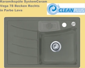 systemceram Vega 78 Einbau Becken links lava