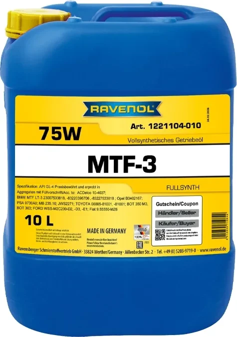 Ravenol MTF-3 SAE 75W 10l