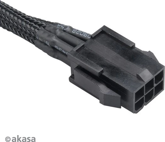 Akasa Flexa V6, 6-Pin PCIe Verlängerungskabel, 400mm, sleeved schwarz