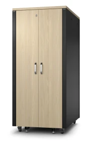 APC NetShelter 19" Netzwerkschrank 32HE, vormontiert, eigenbelüftet, Blechtür, schallgedämmt, Ahorn, 1134mm tief