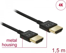 DeLOCK Slim 4K High Speed mit Ethernet HDMI Kabel, 1.50m