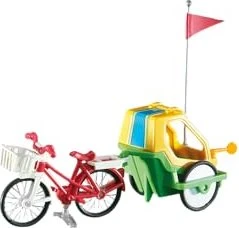 playmobil City Life Fahrrad mit Kinderanhänger