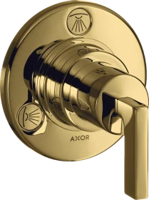 Hansgrohe Axor Citterio Ab- und Umstellventil Trio/ Quattro Unterputz mit Hebelgriff polished gold optic