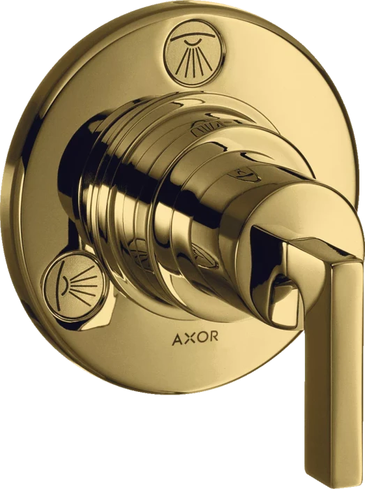 Hansgrohe Axor Citterio Ab- und Umstellventil Trio/ Quattro Unterputz mit Hebelgriff polished gold optic