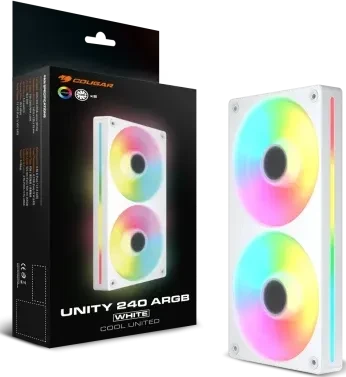 Cougar Unity 240 ARGB, weiß, 2x 120mm