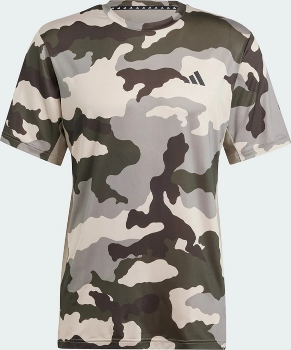 adidas Train Essentials Camo Allover Print Funktionsshirt kurzarm silver pebble (Herren)