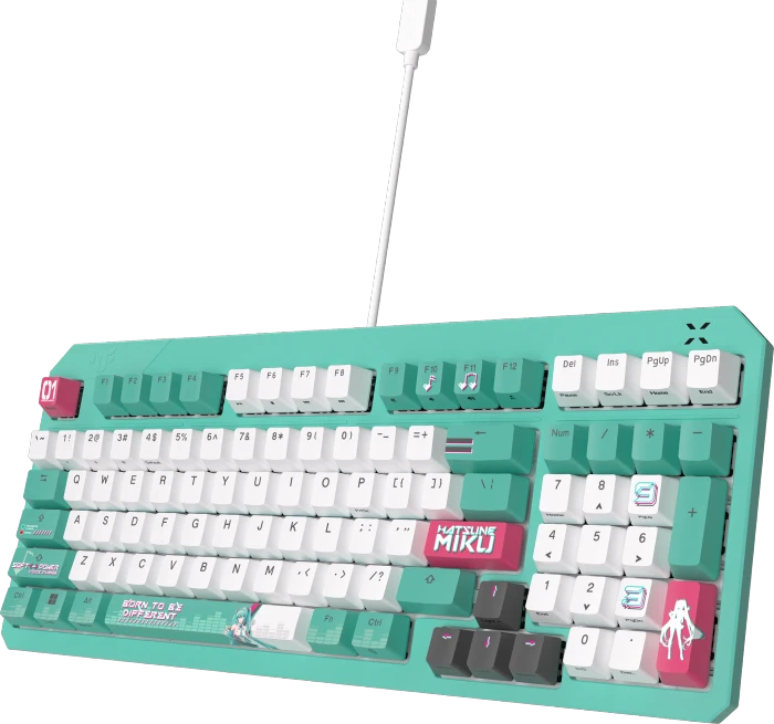 ASUS TUF Gaming K3 Gen II, Hatsune Miku Edition, LEDs RGB, TUF Optical-Mech RED Linear, USB, US