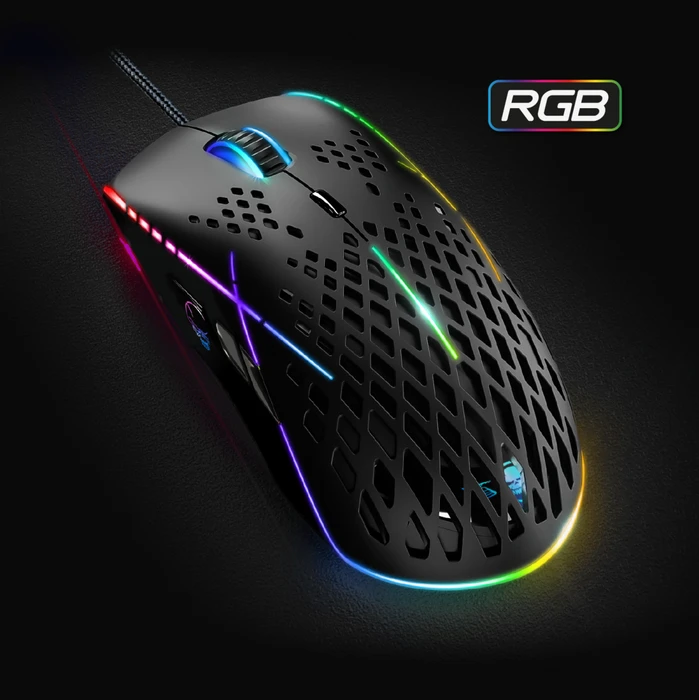 Spirit of Gamer Xpert-M100 RGB Lightweight Gaming Maus schwarz, USB