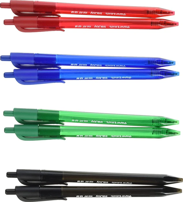 Paper Mate InkJoy 100 RT M 4 Farben Kugelschreiber (Mine) sortiert, 8er-Set, Blister (1956359) – Bild 3 von 3