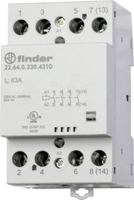 Finder Schütz für Reiheneinbau, 2 Schließer und 2 Öffner 63 A, Spule 230 V AC/DC