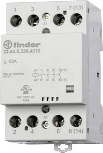 Finder Schütz für Reiheneinbau, 2 Schließer und 2 Öffner 63 A, Spule 230 V AC/DC