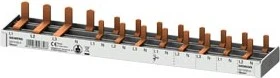 Siemens Stiftsammelschiene kompakt, 10mm2 Anschluss: 3p/N (FI N-rechts) 1x FI 4-pol + 8x Kompaktgerät 1 TE berührungssicher N-rechts 12 TE schneidbar