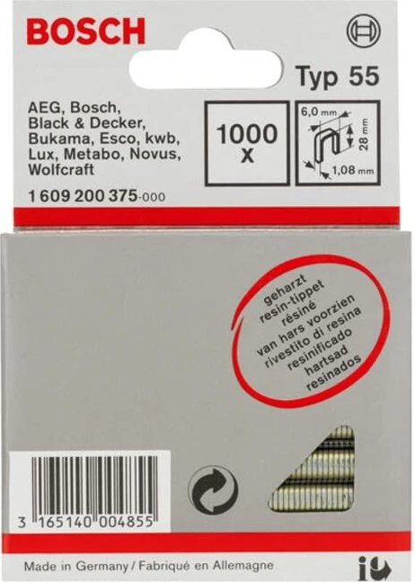 Bosch Professional Typ 55 Tacker-Klammern, 28x6mm, 1000 Stück