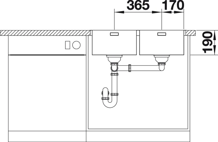 Blanco Andano 340/340-IF/A InFino Einbau Doppelspüle mit Ablauffernbedienung edelstahl