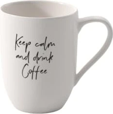 Villeroy & Boch Statement Becher mit Henkel Keep calm and drink coffee 280ml