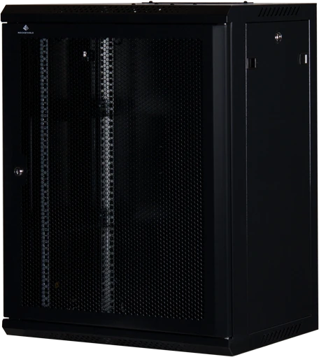 Rockstable 19" Wandschrank 15HE, Gitternetztür, IP2X, schwarz, 440mm tief